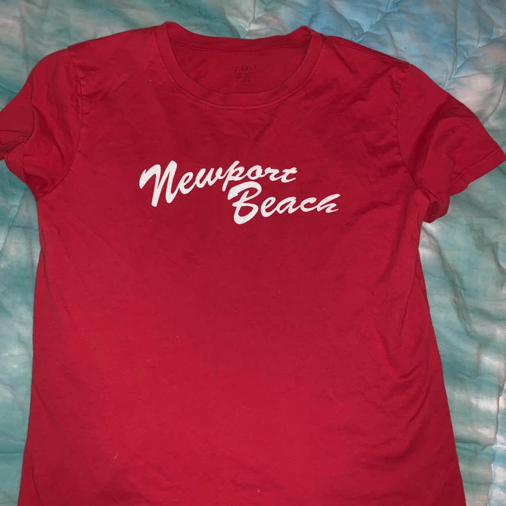 Brandy Melville new port beach red graphic tee